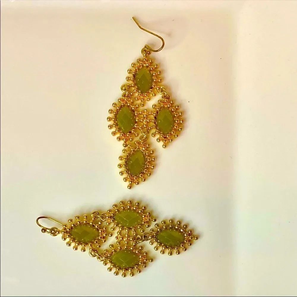 Gold & Peridot 🕶☀️ Diamond Dangle Earrings